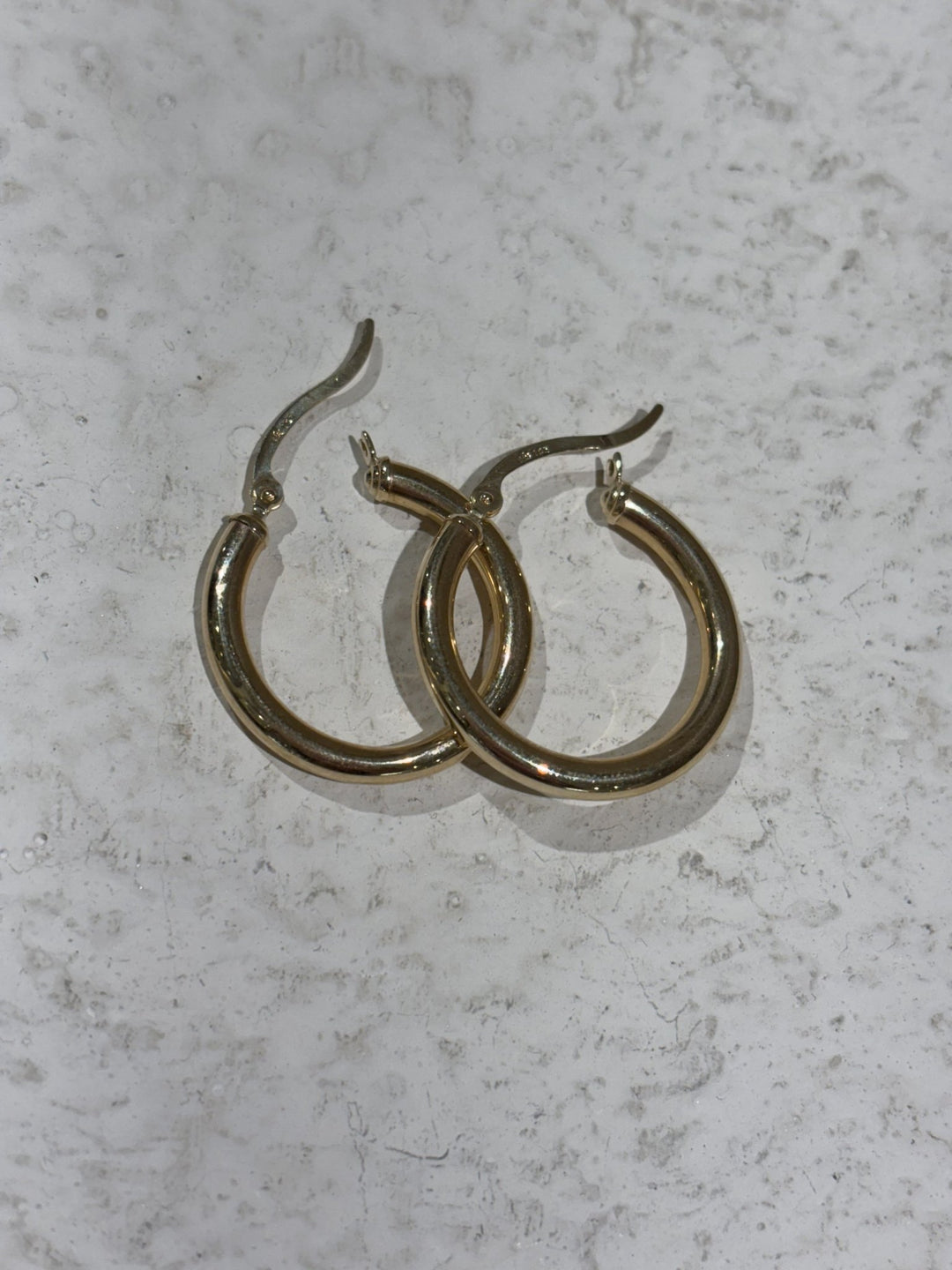 10K Gold Semi Hollow Classic Hoop Earrings - Kingdom Jewelry