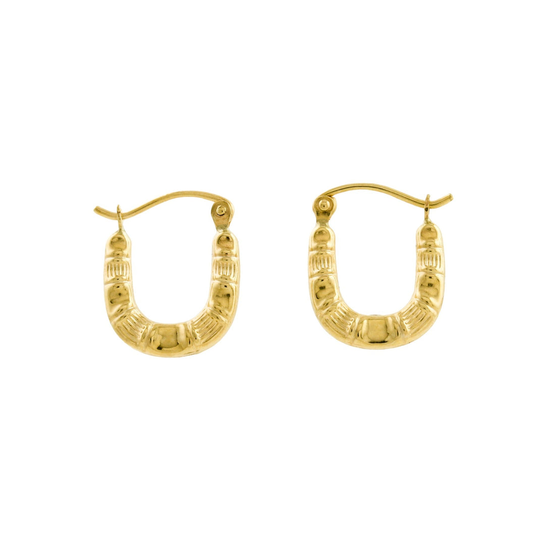 10K Gold x Bamboo Motif Creole Hoops - Kingdom Jewelry