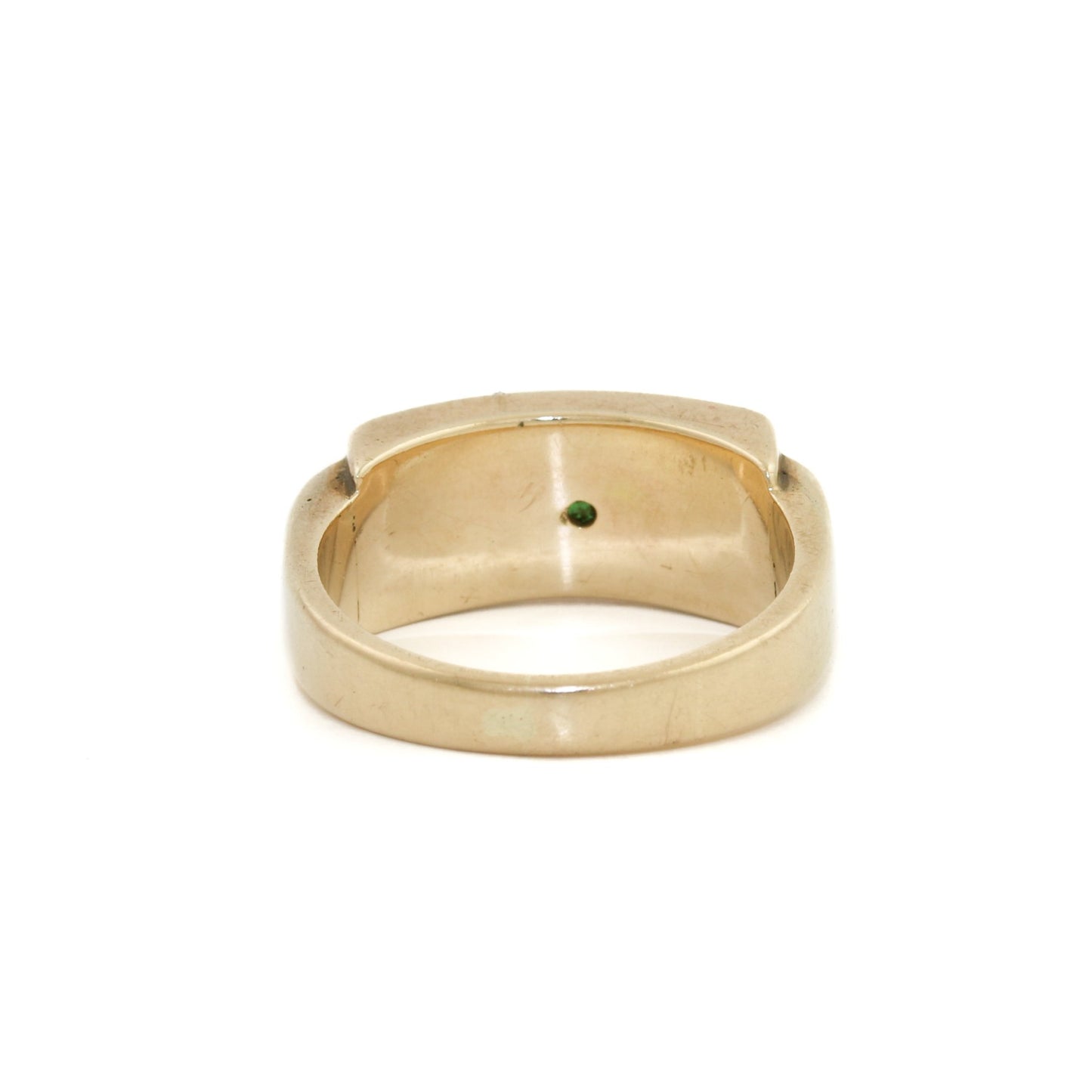 10k Gold x Green Jade Rectangle Signet Band - Kingdom Jewelry