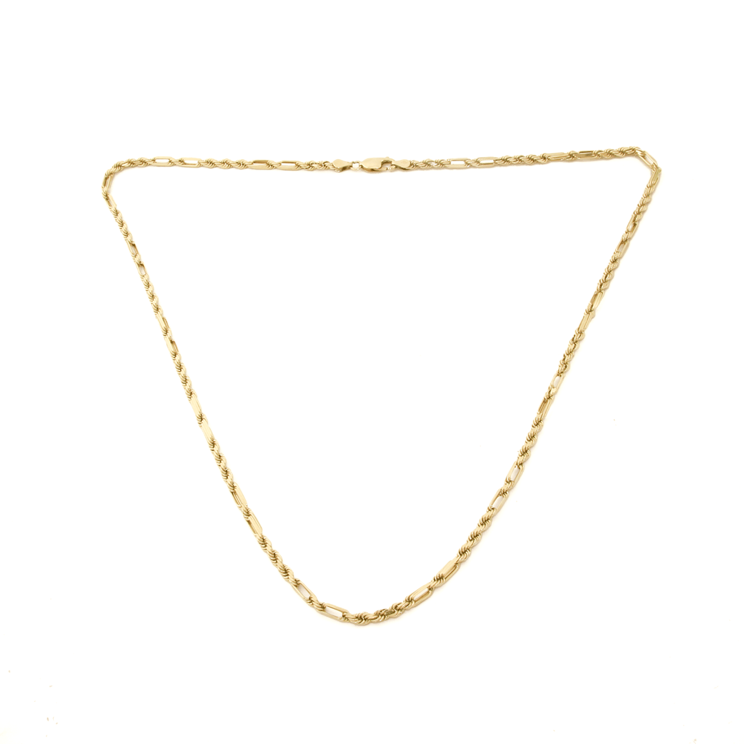 10k Gold x Vintage 24" Figaro Rope Chain - Kingdom Jewelry