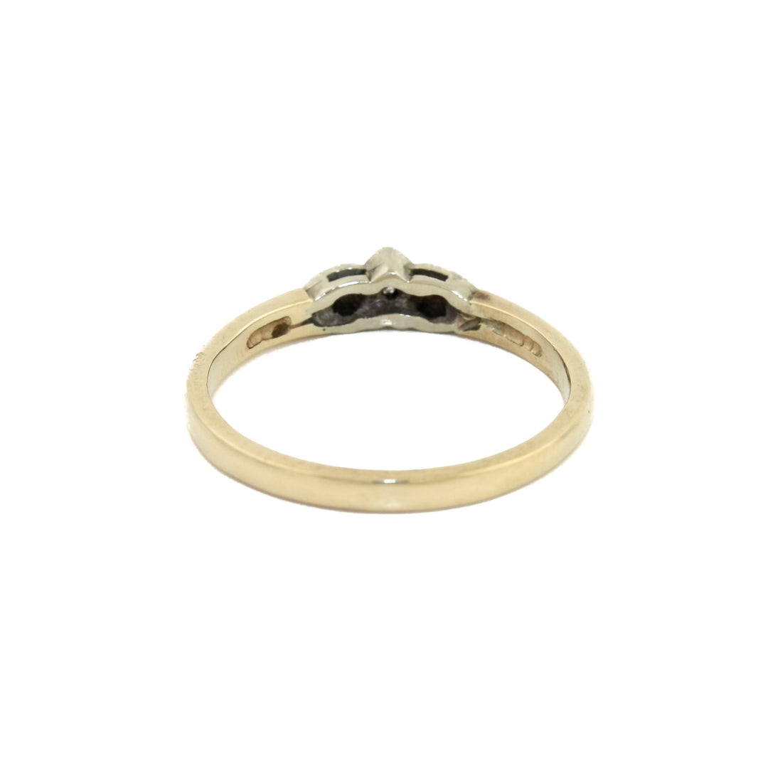 10k Two - Tone x 2mm Triplet "Band of Hearts" - Kingdom Jewelry