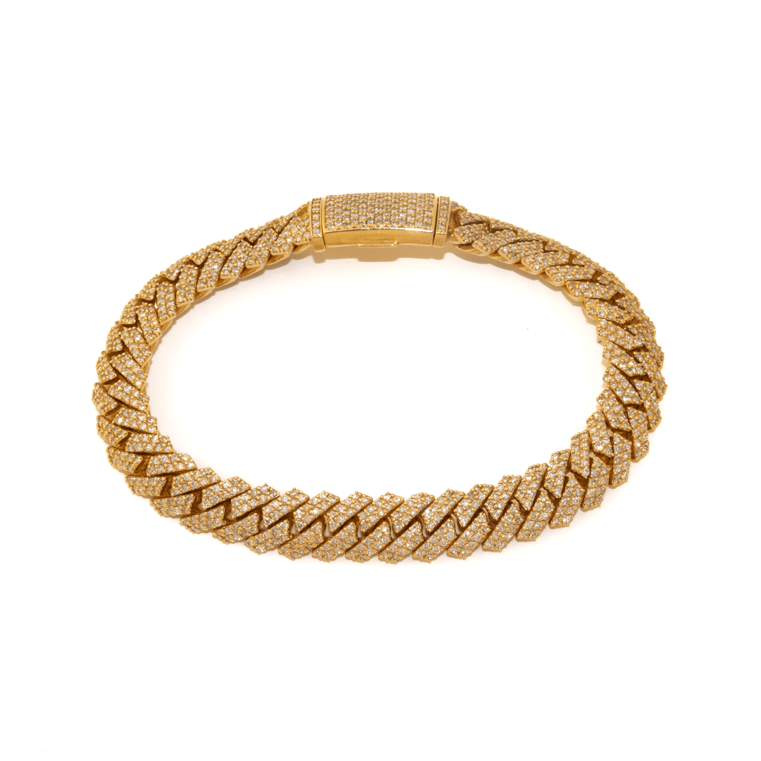 10k x Natural RBC Pavé Diamond 9.25ctw SI G - H D Frostbitten Cuban Link Bracelet - Kingdom Jewelry