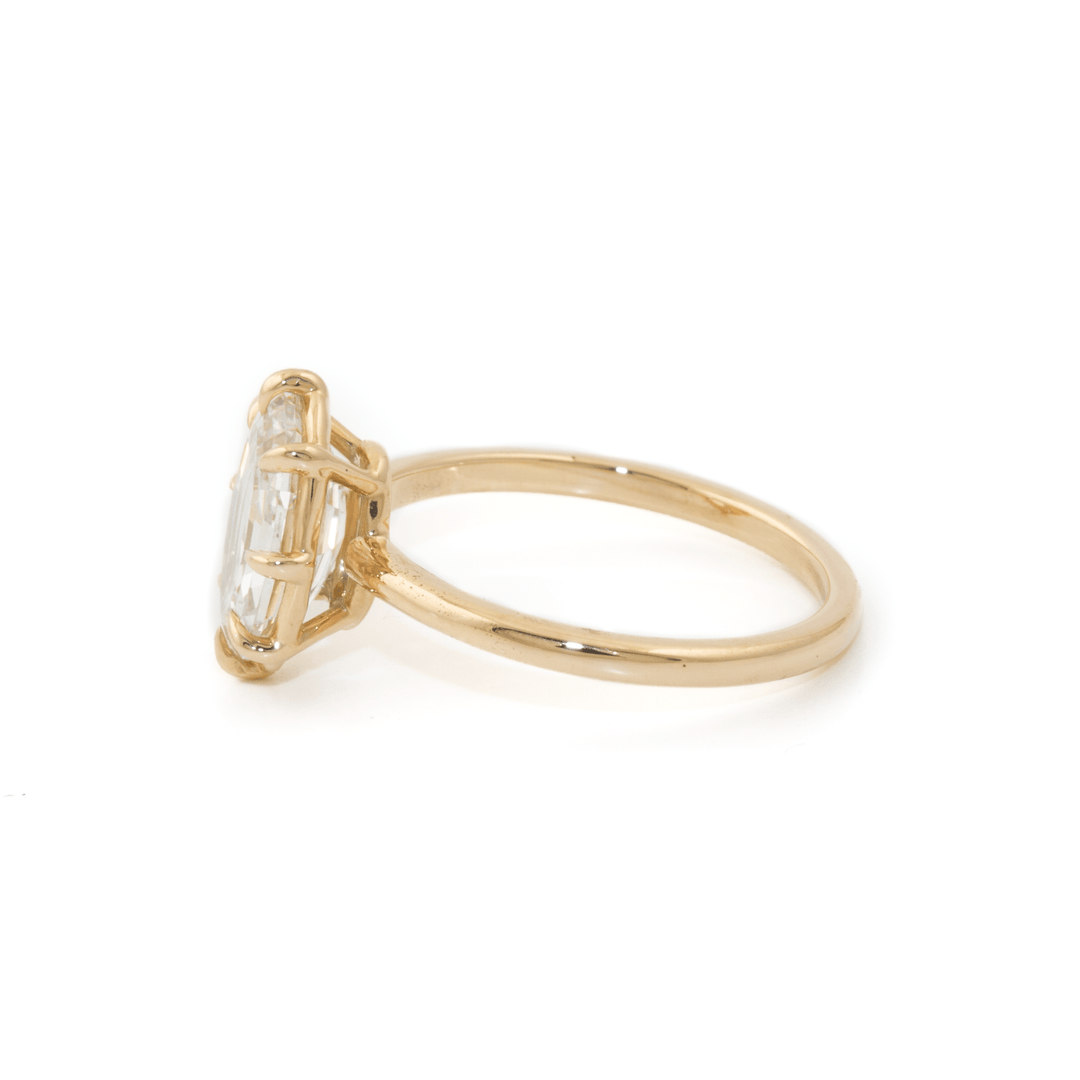 14k Gold x 2.15ct Antique Step - Cut Oval Lab Diamond Engagement Solitaire - Kingdom Jewelry