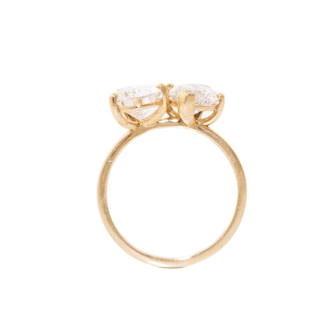 14k Gold x 4.04ctw Lab Diamond Pear & Marquise "Toi et Moi" Ring - Kingdom Jewelry