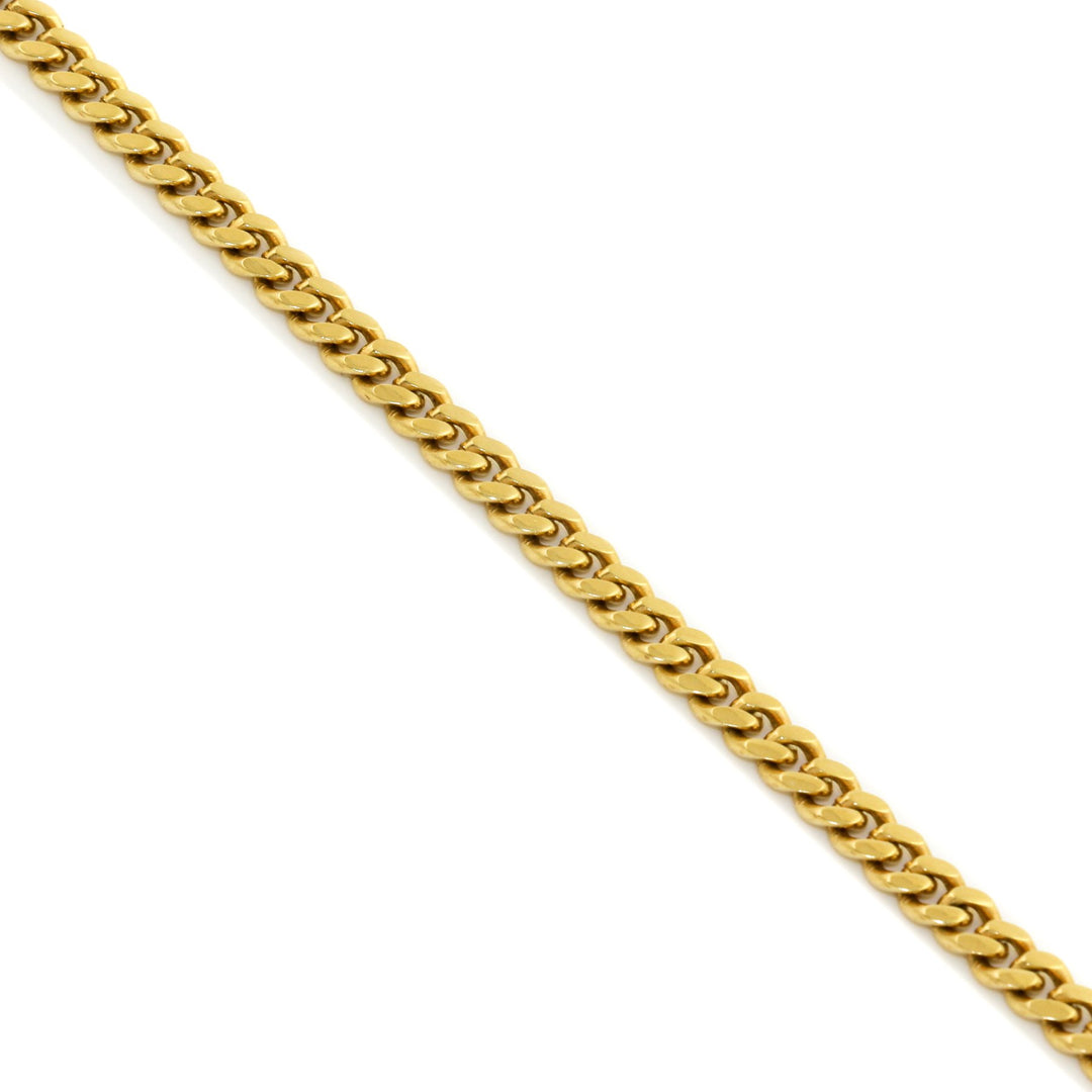 14k Gold x 4mm Cuban Chain Bracelet - Kingdom Jewelry