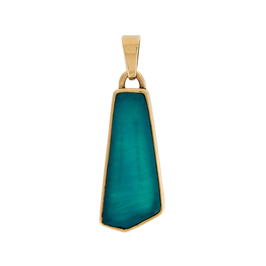 14k Gold x Abstract Gem Silica Pendant - Kingdom Jewelry