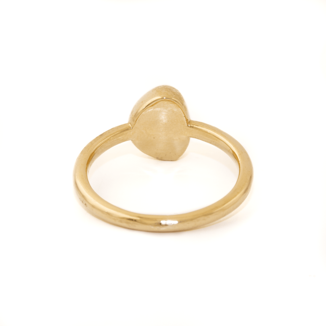 14k Gold x Asymmetric Australian Opal Solitaire Signet - Kingdom Jewelry