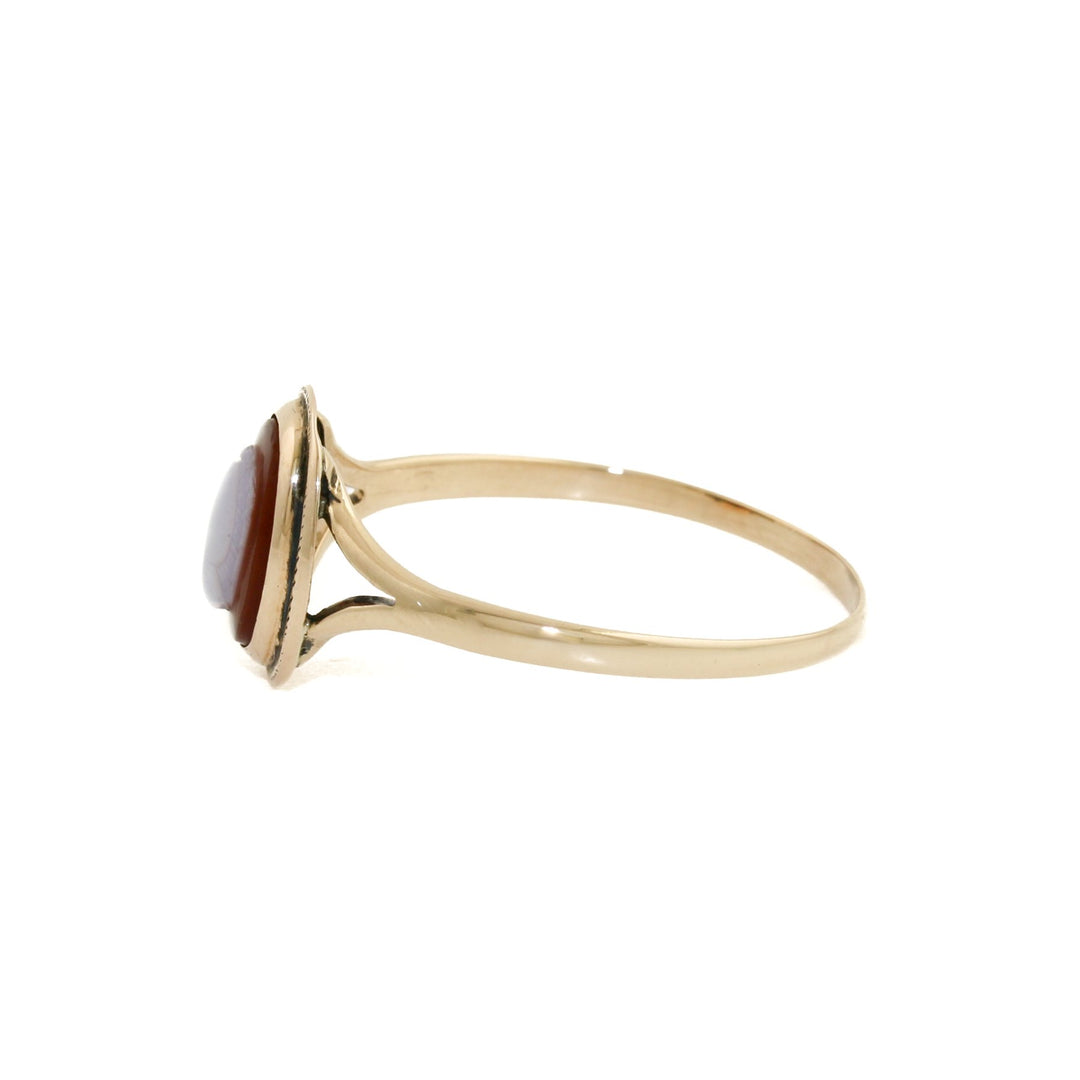 14k Gold x Carnelian Cameo Signet - Kingdom Jewelry