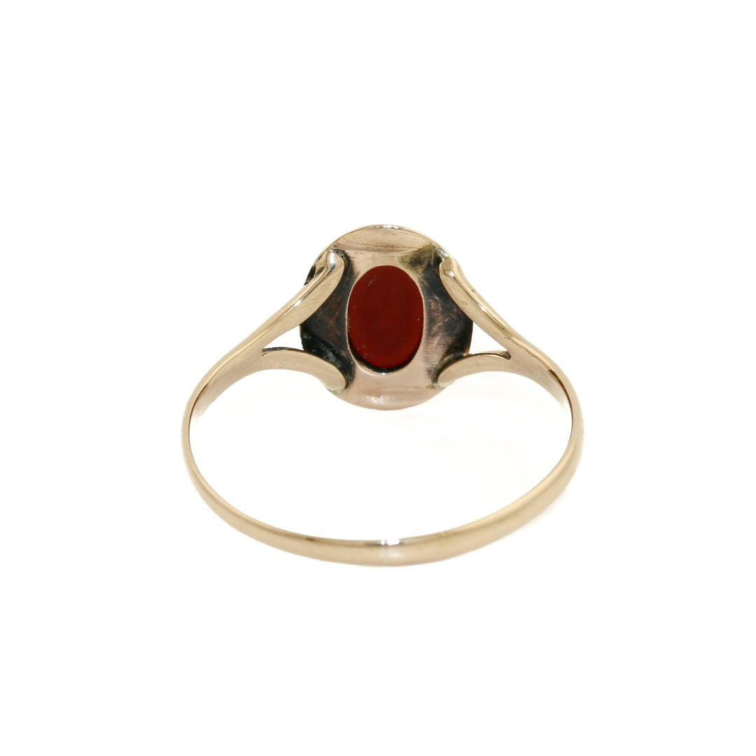 14k Gold x Carnelian Cameo Signet - Kingdom Jewelry