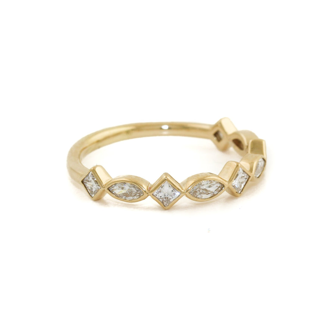 14k Gold x Marquise & Princess - Cut Diamond Ring - Kingdom Jewelry