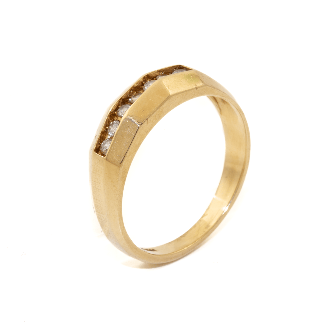 14k Gold x Modern Channel - Set Septet Diamond Band - Kingdom Jewelry