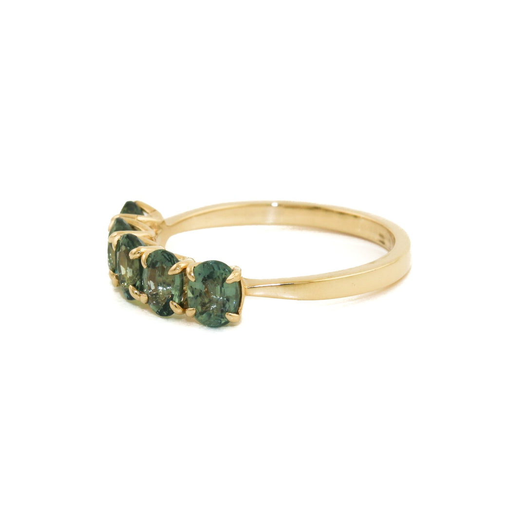 14K Gold x Ocean Teal Sapphire Band - Kingdom Jewelry