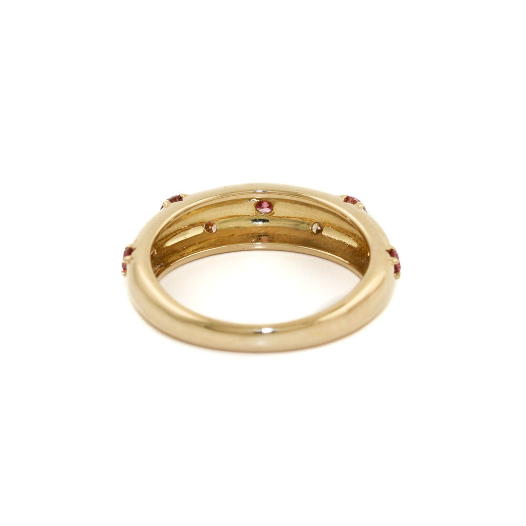 14k Gold x Peach Lab Diamond Star Bombe Band - Kingdom Jewelry