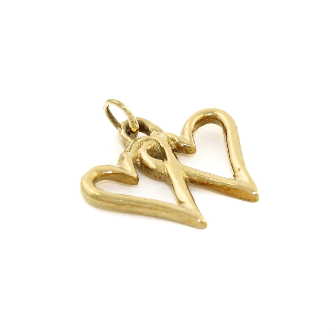 14k Gold x Twin Heart Pendant - Kingdom Jewelry