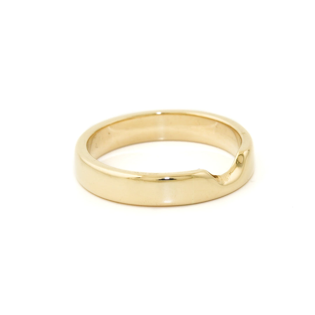 14k Gold x Vintage 4mm Curved "Acro" Cigar Band - Kingdom Jewelry