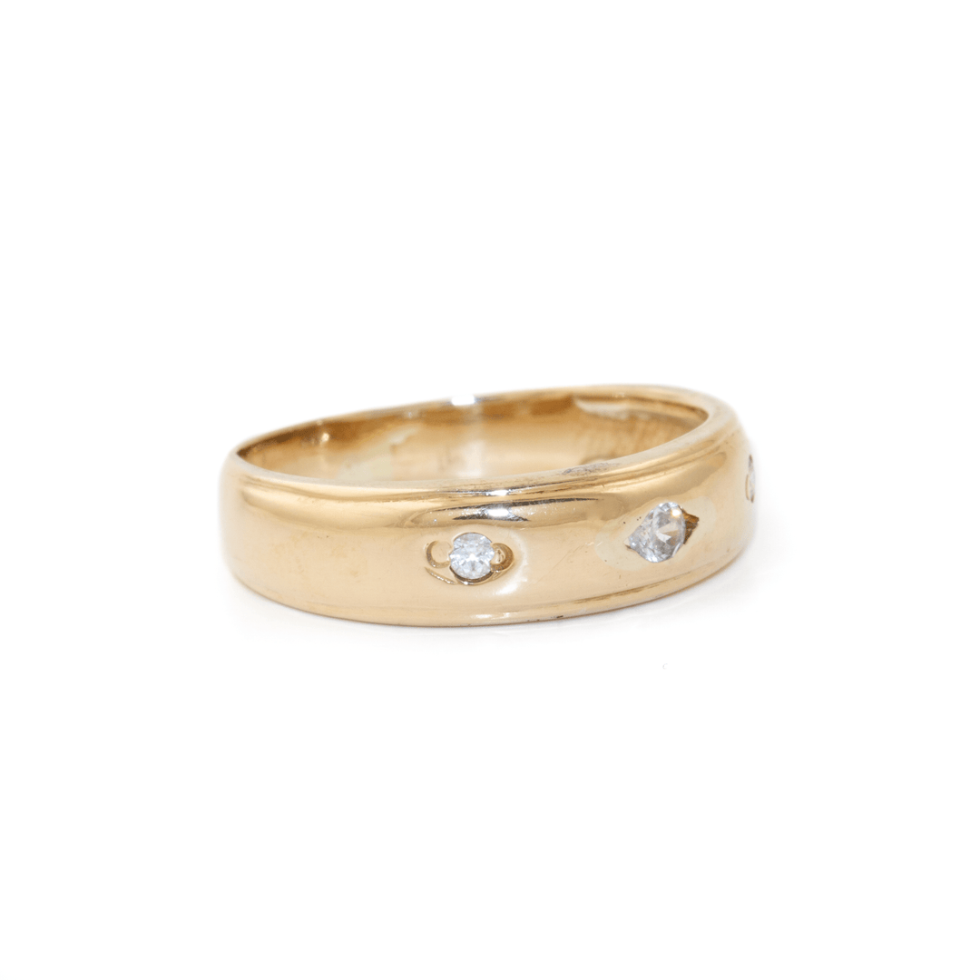 14k Gold x Vintage 5mm Diamond Gyspy - Set Triplet Band - Kingdom Jewelry