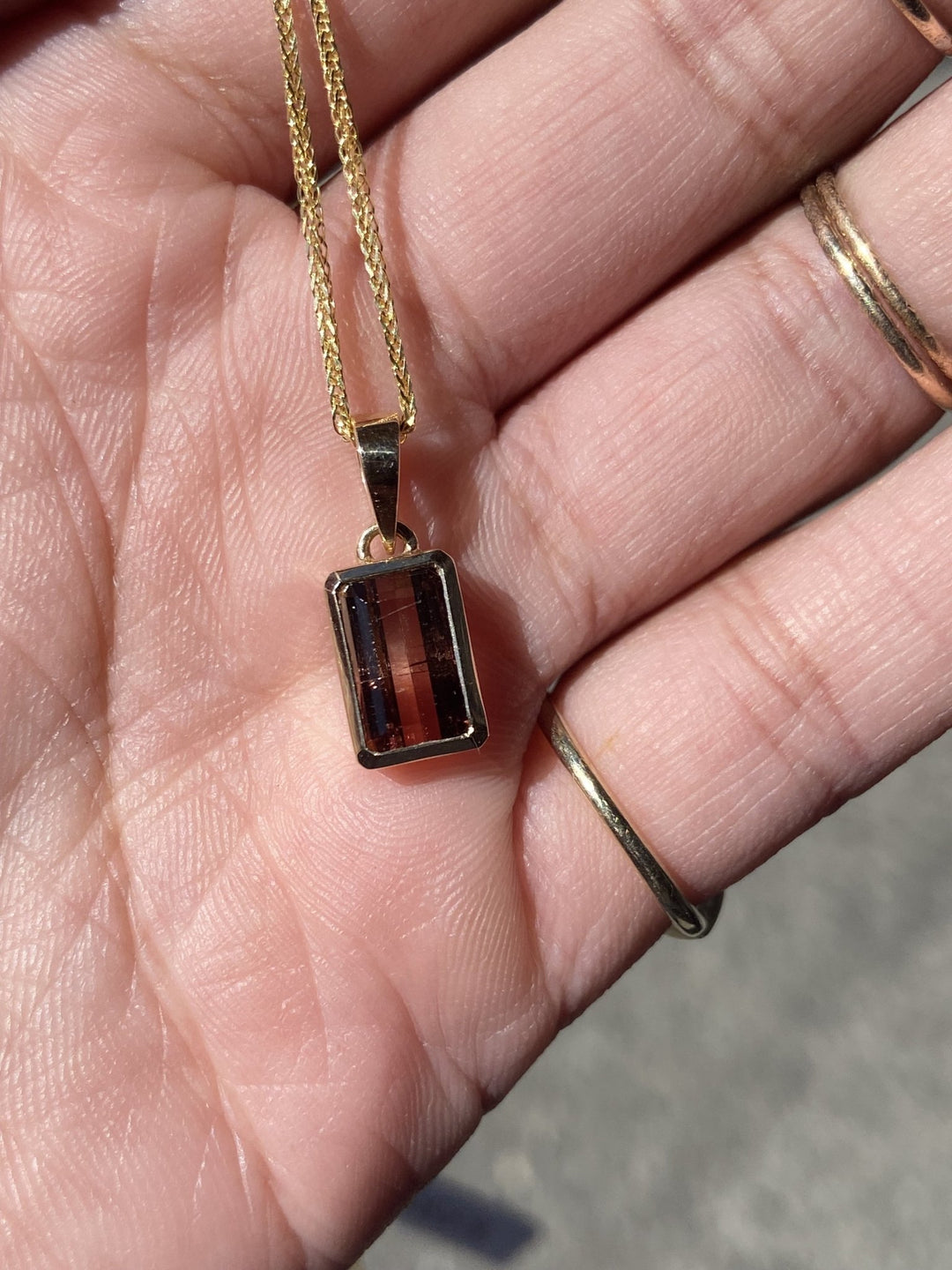 14K Ombre Sun Tourmaline Pendant - Kingdom Jewelry