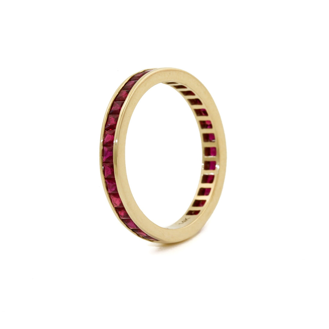 14k x 1mm Ruby Channel - Set Eternity Band - Kingdom Jewelry