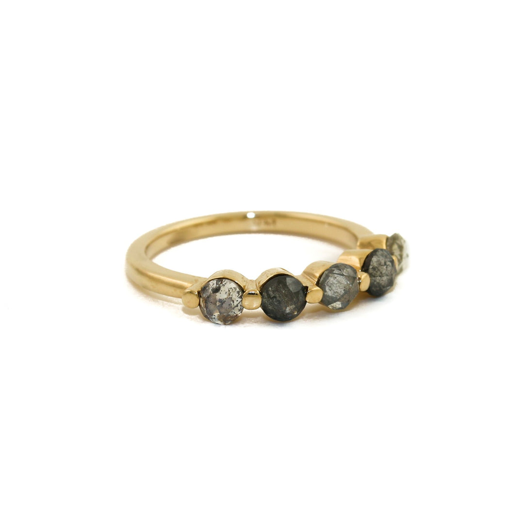14k x Quintet Salt & Pepper Diamond Band - Kingdom Jewelry
