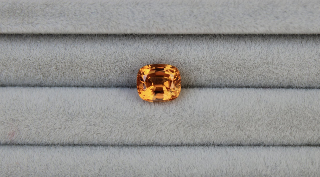 1.60ct Cushion Mandarin Garnet - Kingdom Jewelry