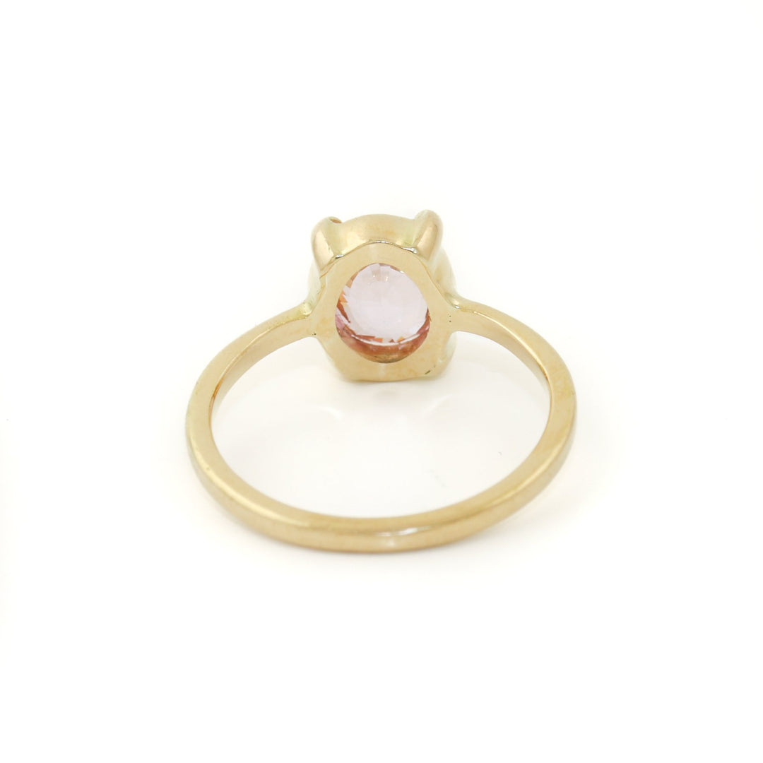 18k Gold x 2 ct Oval Pink Sapphire Engagement Ring - Kingdom Jewelry