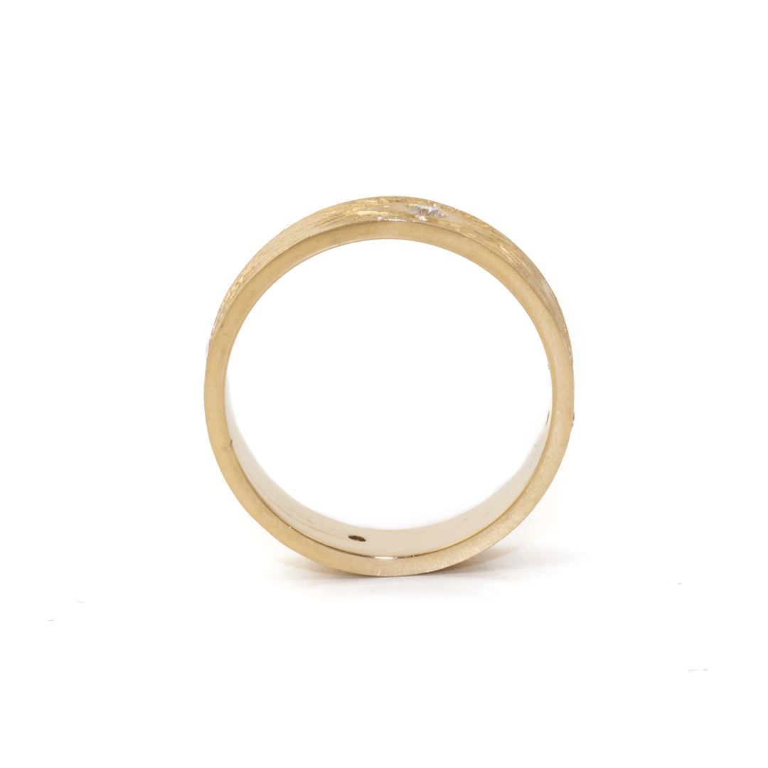 18k Gold x 5mm Natural Diamond "Third Eye" Eternity Band - Kingdom Jewelry