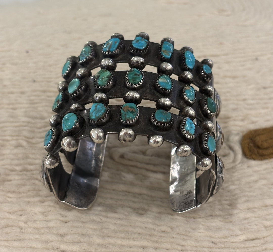 1970s Triple Turquoise Cuff - Kingdom Jewelry