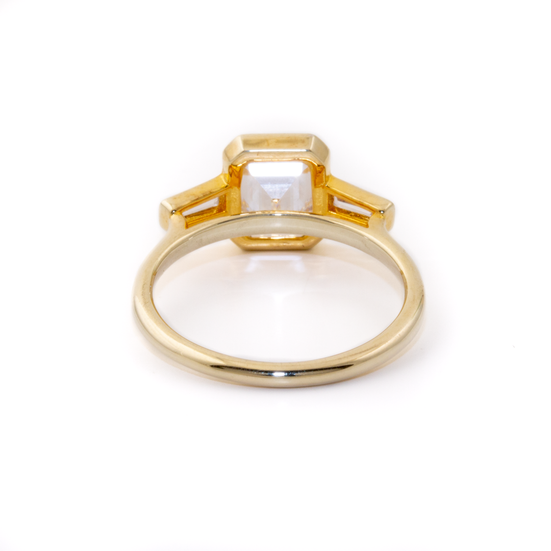 Yellow Gold x Emerald Cut & Side Baguette Diamond Bespoke Set