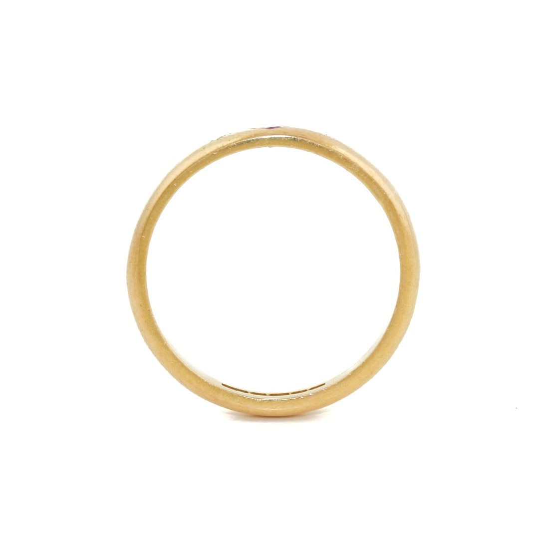 22k Gold x Vintage 4mm Solitaire Rubellite Band - Kingdom Jewelry