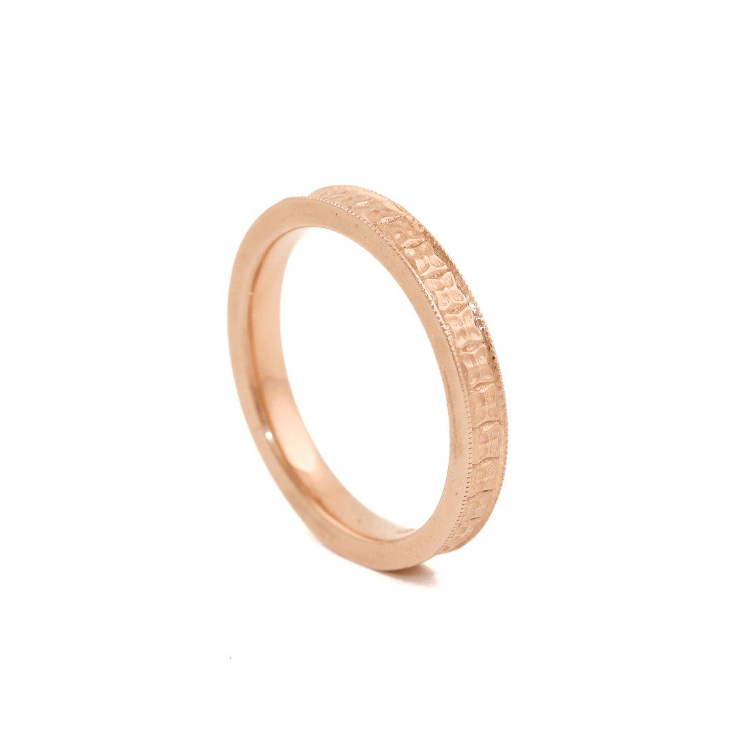 3mm Slim Art - Deco Cigar Band - Kingdom Jewelry