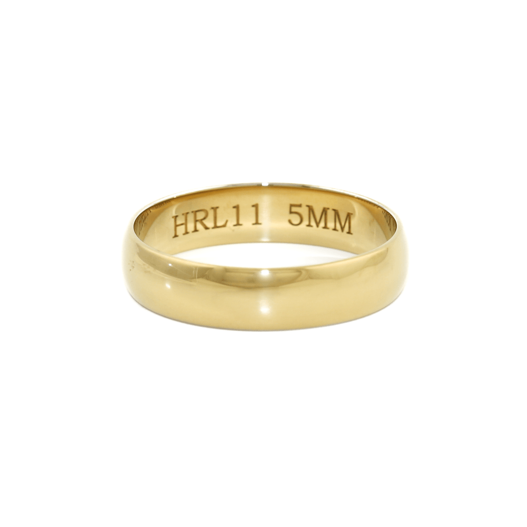 5mm Smooth Dome Half - Round Cigar Band - Kingdom Jewelry