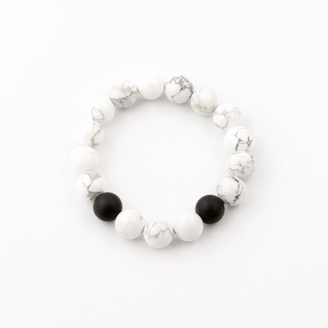Black Onyx & White Howlite Beaded Bracelet - Kingdom Jewelry