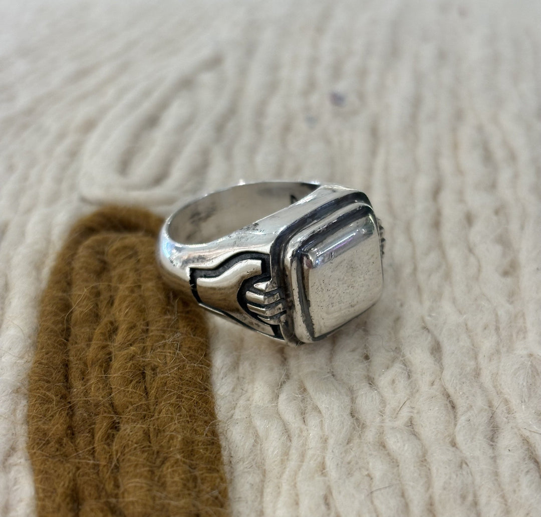 Maple Silver Squared "Fist" Signet Ring - Kingdom Jewelry