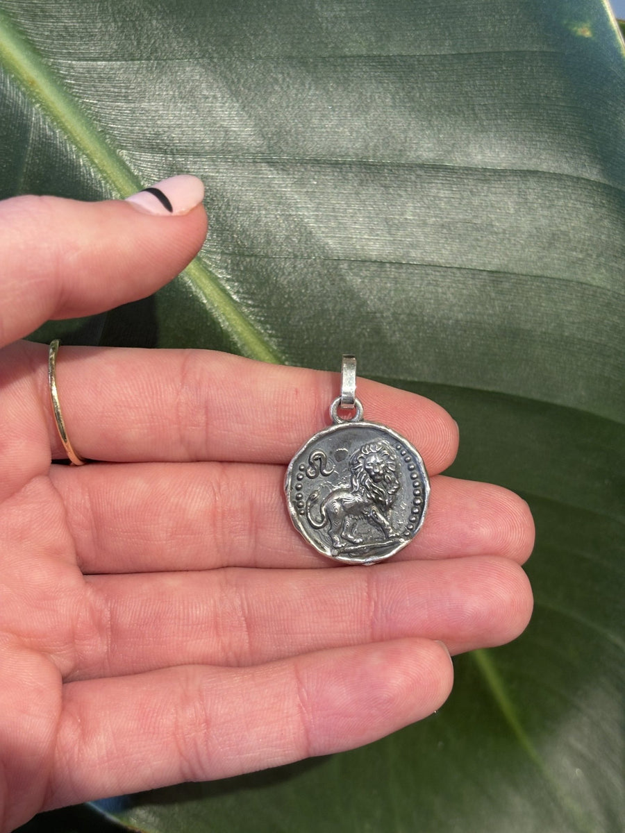 New Old World Zodiac Coin Pendant - Leo - Kingdom Jewelry