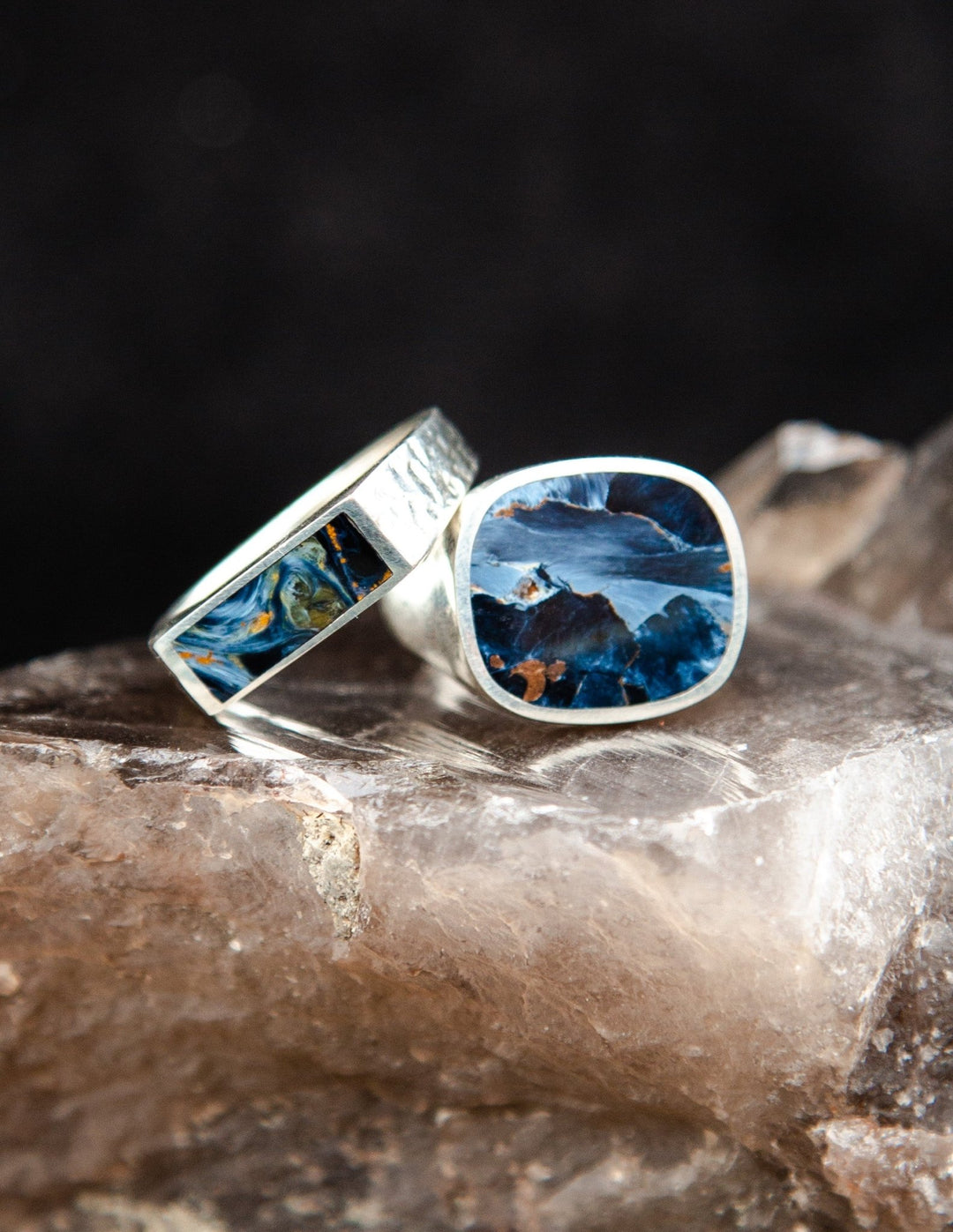 Rectangular Pietersite Silver Inay Ring - Kingdom Jewelry