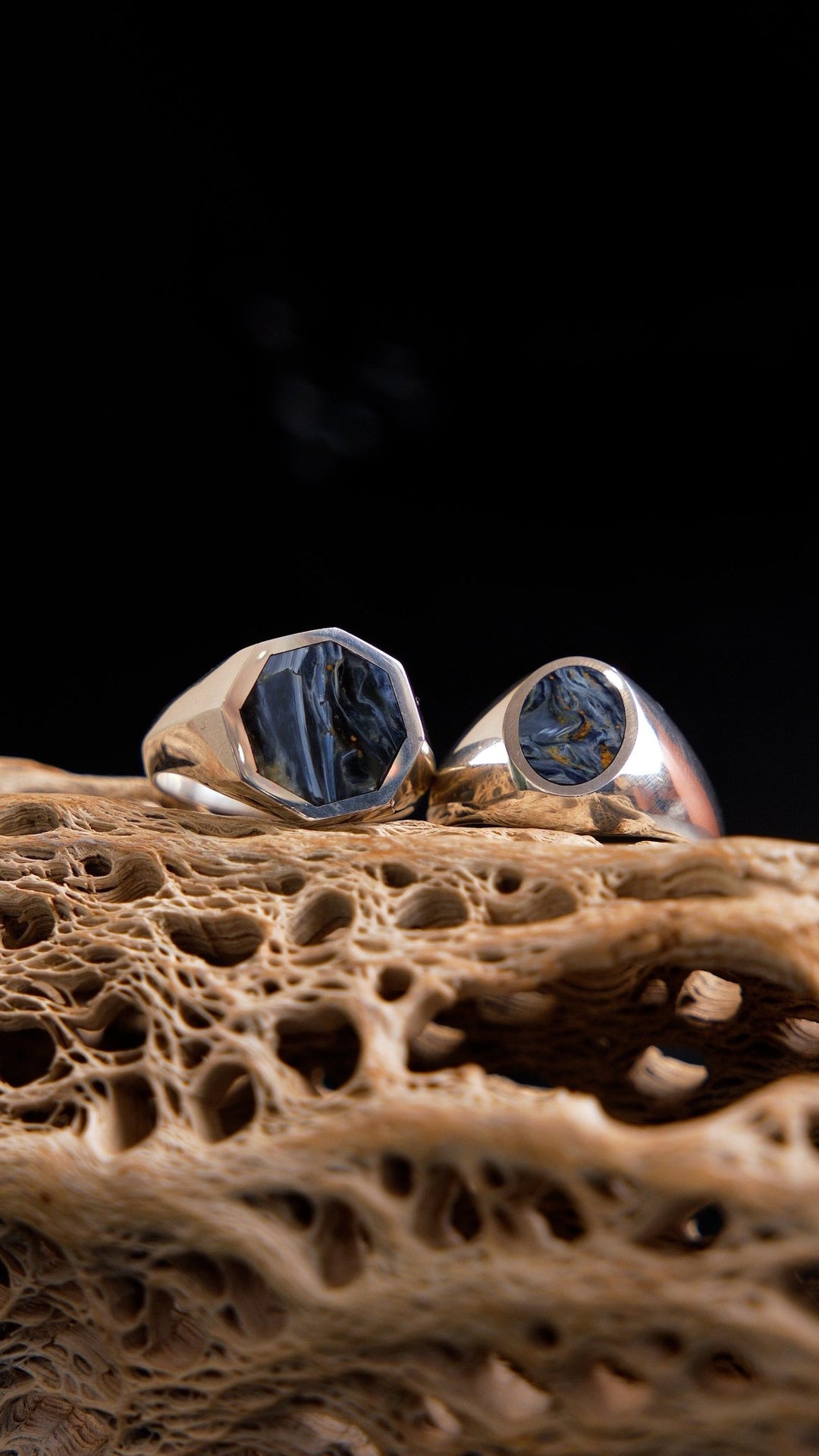 Silver Octogonal Pietersite Inaly Signet Ring - Kingdom Jewelry