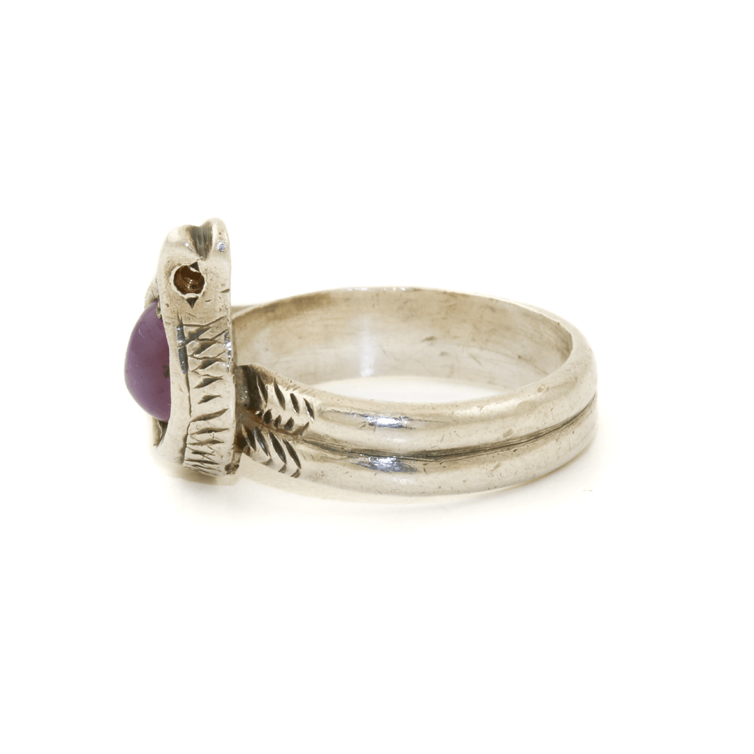 Silver x Purple Star Sapphire Cobra Signet - Kingdom Jewelry