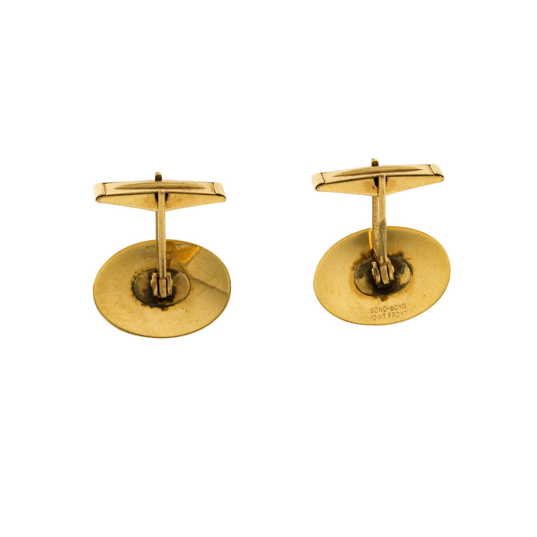 Vintage 10k Art - Nouveau Diamond Star Cuff Links - Kingdom Jewelry