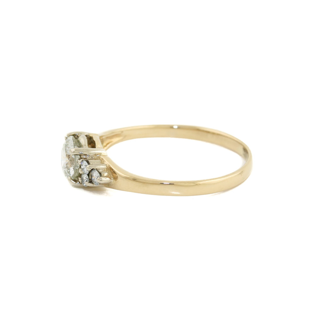 Vintage 14k x Round - Cut Diamond Engagement Ring - Kingdom Jewelry