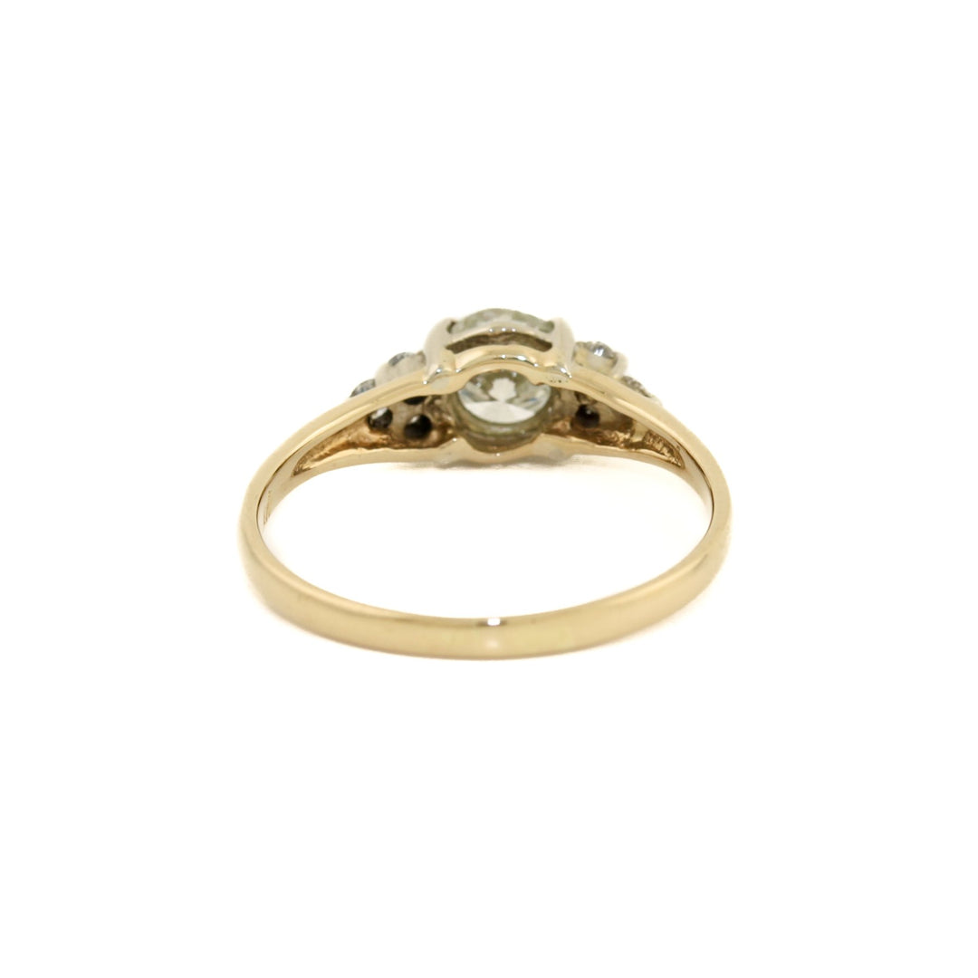 Vintage 14k x Round - Cut Diamond Engagement Ring - Kingdom Jewelry