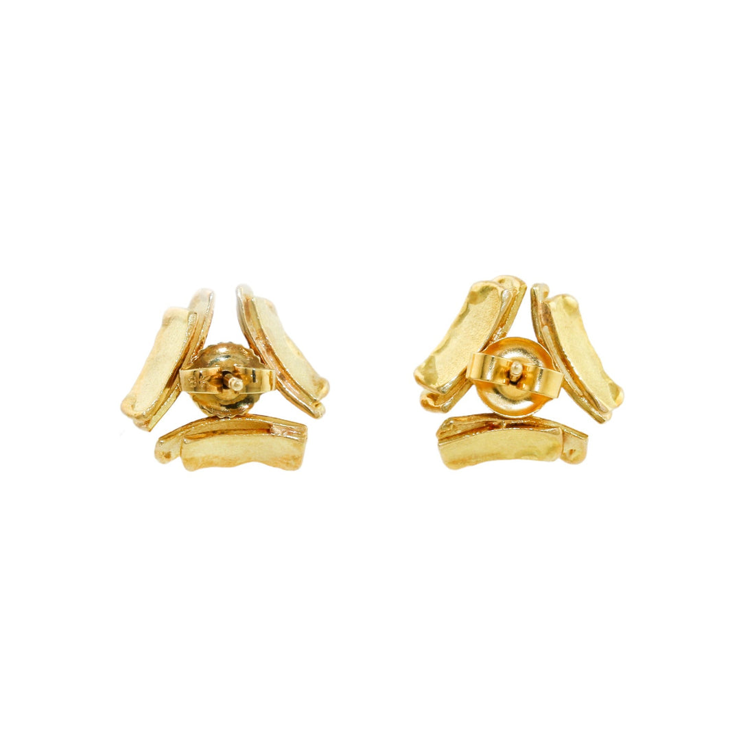 Vintage 18K Gold x Sapphire Art - Deco Earrings - Kingdom Jewelry