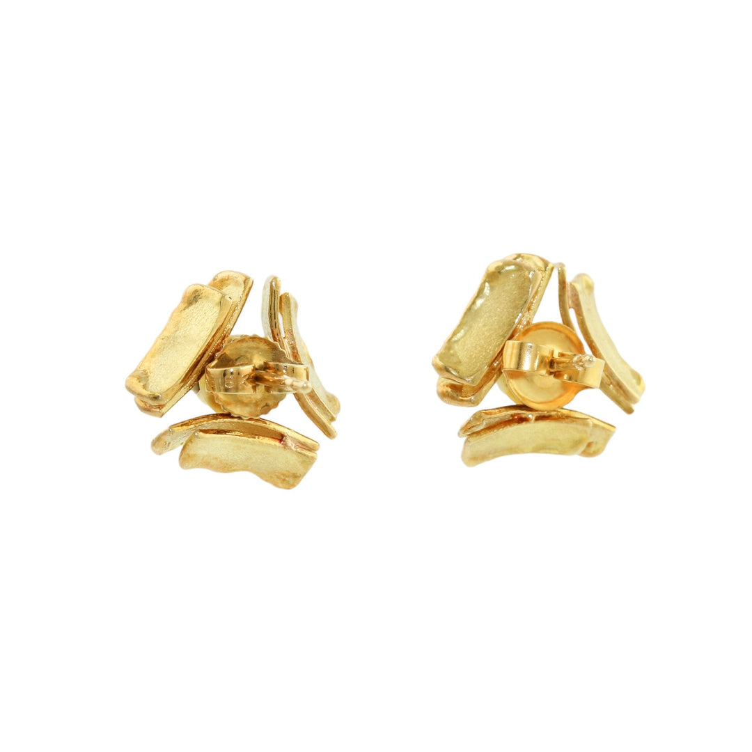 Vintage 18K Gold x Sapphire Art - Deco Earrings - Kingdom Jewelry