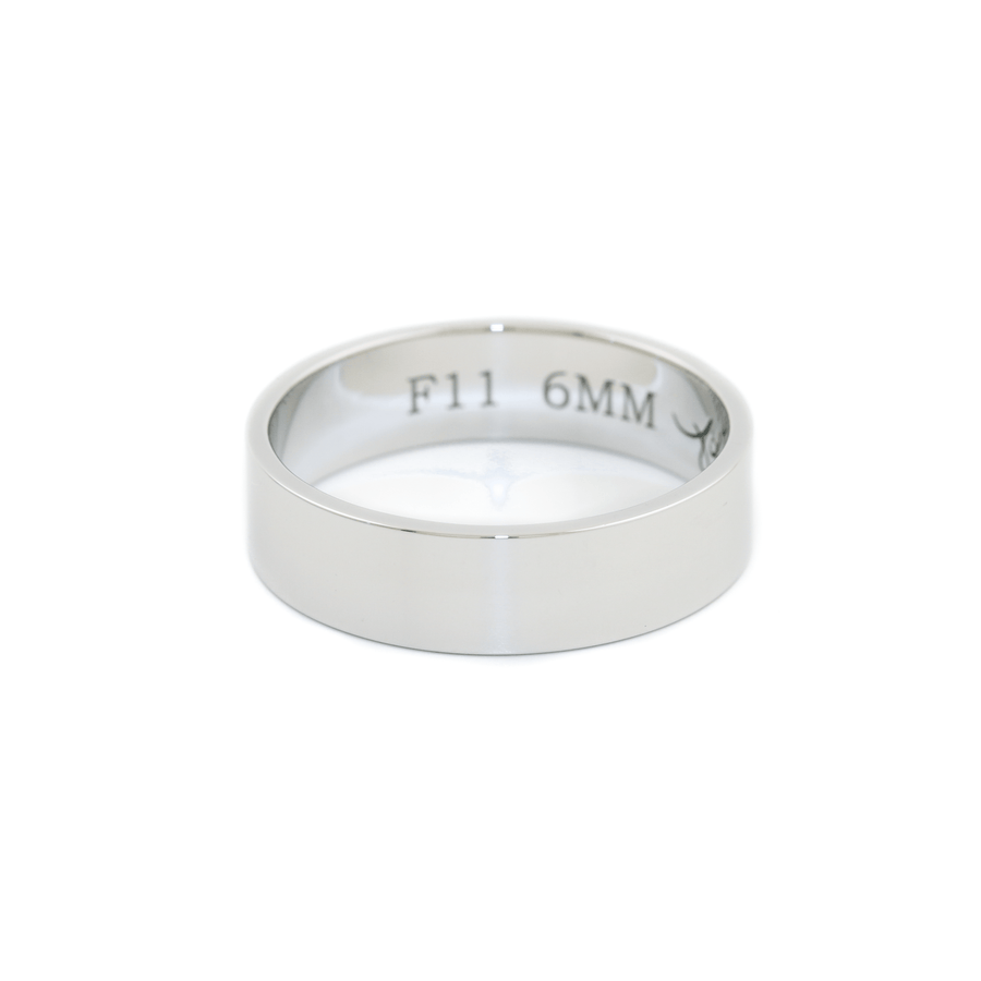White Gold x 6mm Flat Pipe Band - Kingdom Jewelry
