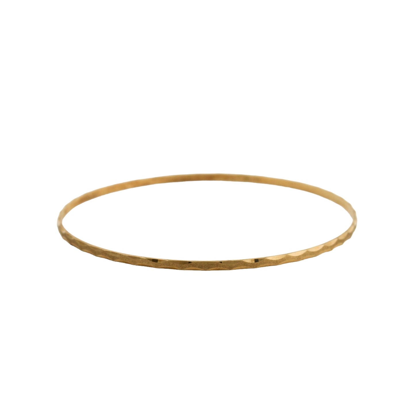 10K Gold Thin Bangle Bracelet - Kingdom Jewelry