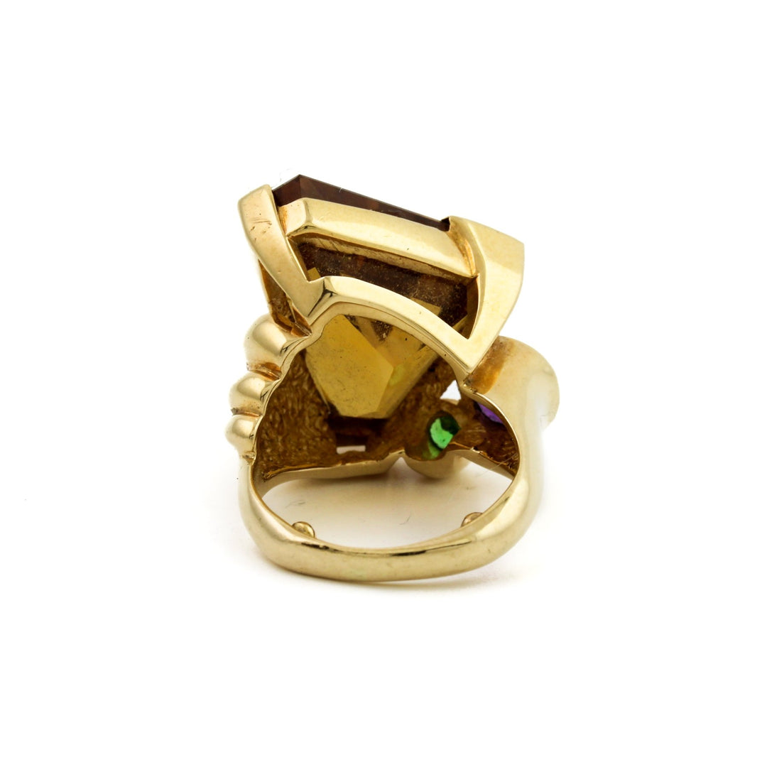 14K Avant-Garde Vintage Citrine Ring - Kingdom Jewelry