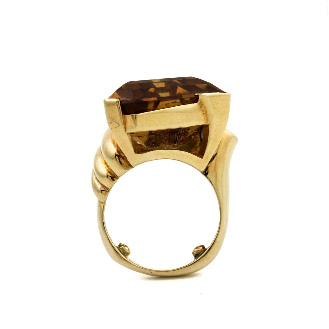 14K Avant-Garde Vintage Citrine Ring - Kingdom Jewelry