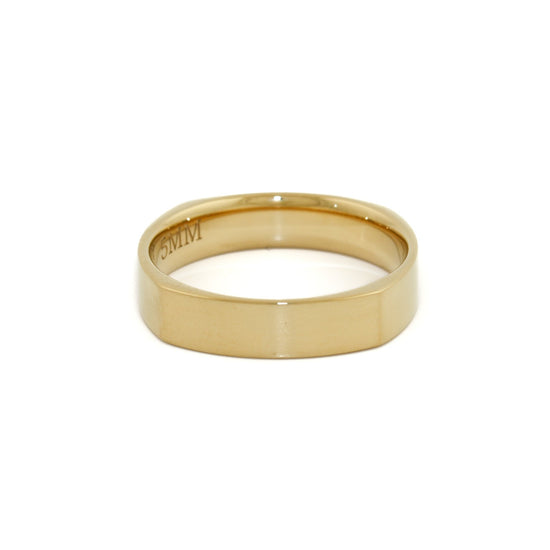 14k Gold 5mm Square Wedding Band - Kingdom Jewelry