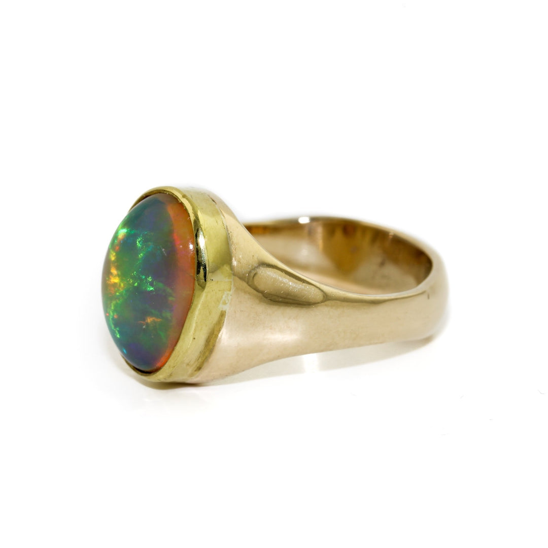 18k Ethiopian Oval Opal Ring - Kingdom Jewelry