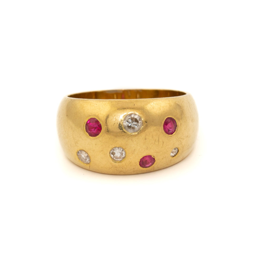 18K Gypsy Set Ruby x White Diamond - Kingdom Jewelry