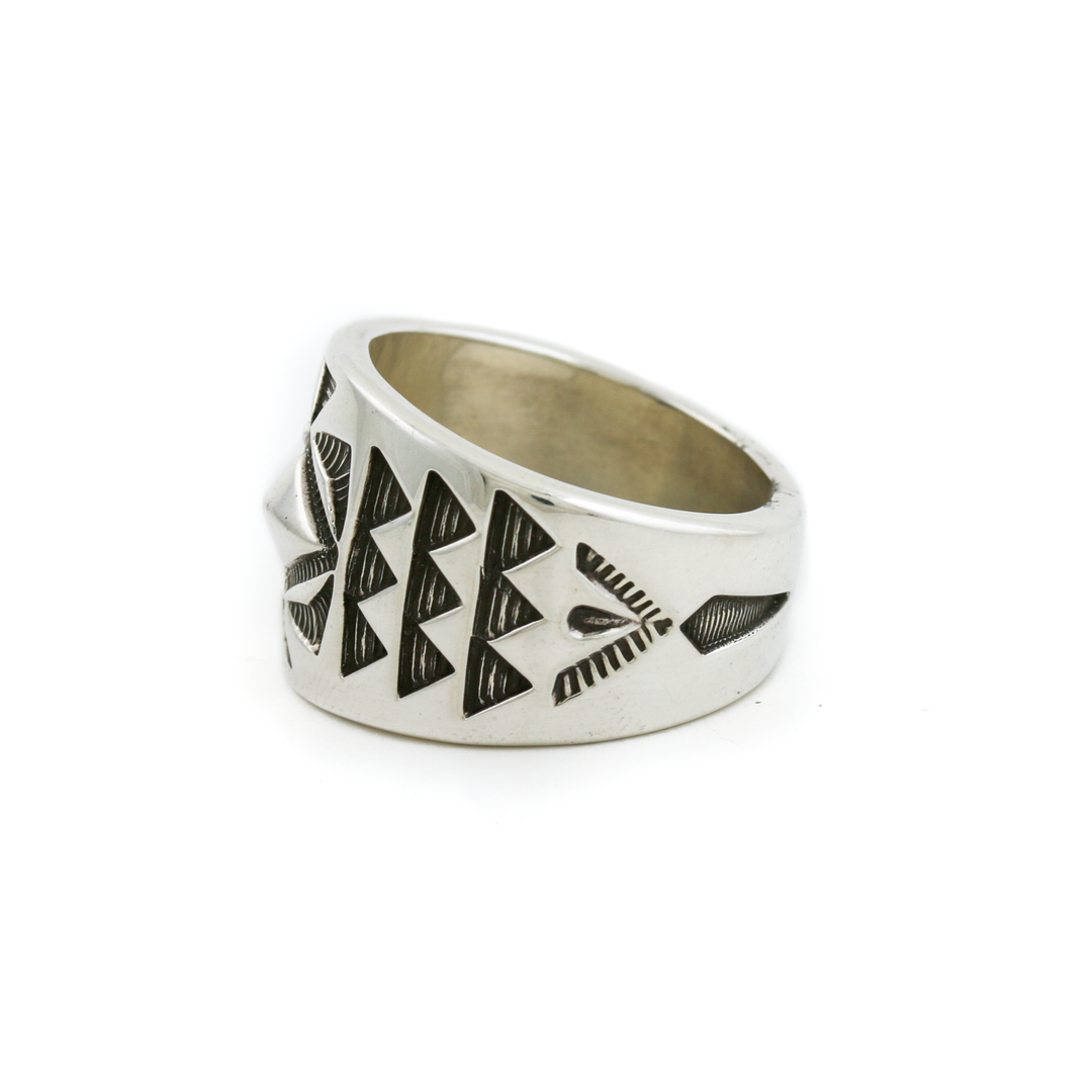 Silver x "Jennifer Curtis" Etched Navajo Ring